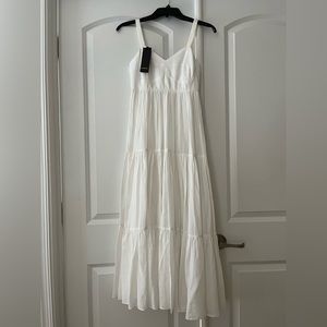 Brand New Pinko White Dress MSRP $350 Midi to Maxi XS US Size 0